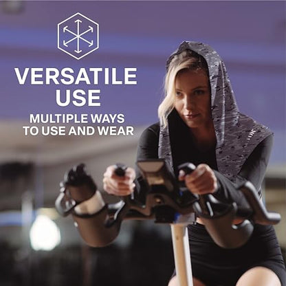 Instant Cooling Hoodie Towel – Advanced Chemical-Free Evaporative Cooling Technology – UPF 50+, 2+ Hours Cooling - color: Camo