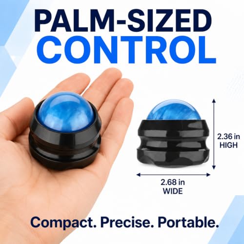 Manual Massage Ball Roller for Essential Oils & Lotion - Blue Handheld Deep Tissue Massager for Back, Neck & Foot Relief - color: Blue