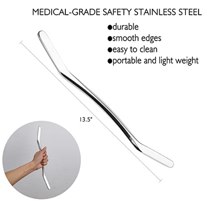 Gua Sha Scraping Massage Tool, Long Bar for Large Muscles, Great Soft Tissue Mobilization, 13.5 inch Long (C) - style: Slim Style