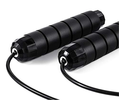 BOOMIBOO Jump Rope, Adjustable Jump Ropes,Skipping Rope Tangle-Free Rapid Speed with Ball Bearings for Women Men Kids,Exercise & Slim Body Jumprope at Home School Gym - color: Black+Red