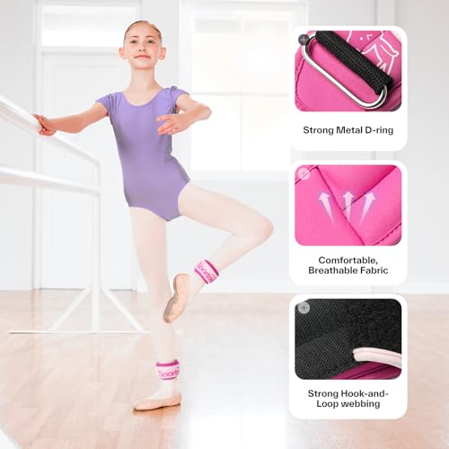Sportneer Ankle Weights 0.5/1/2/3/5 LBS 1 Pair Wrist Leg Arm Weights - color: Pink, size: 1 lb x 2