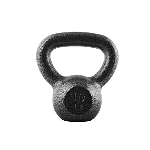 WF Athletic Supply Hammerstone Painted Cast Iron Kettlebells, Home & Gym Equipment, Great for Strength Training, Full Body Workout & Crossfit Training, Color & Size Options Available in 10-80 Pounds - color: a. 10lb - Black