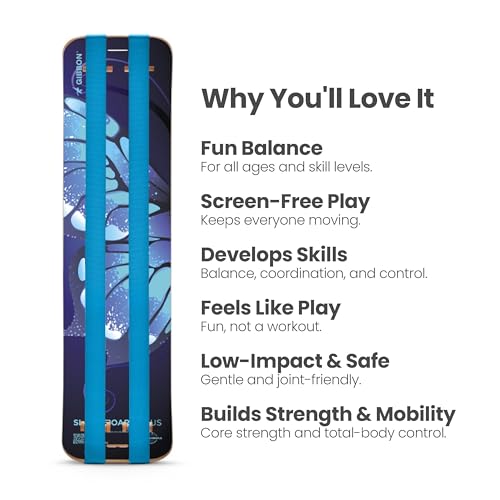 GIBBON SlackBoard, Balance Board Kids & Adults, Slackline Balance Trainer - color: Butterfly Plus - 2 Line