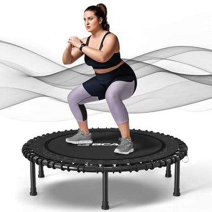 BCAN BT2 Mini Rebounder Trampoline for Adults|Bungee|No Handle|FED Fitness - color: 40-Black, size: 40IN