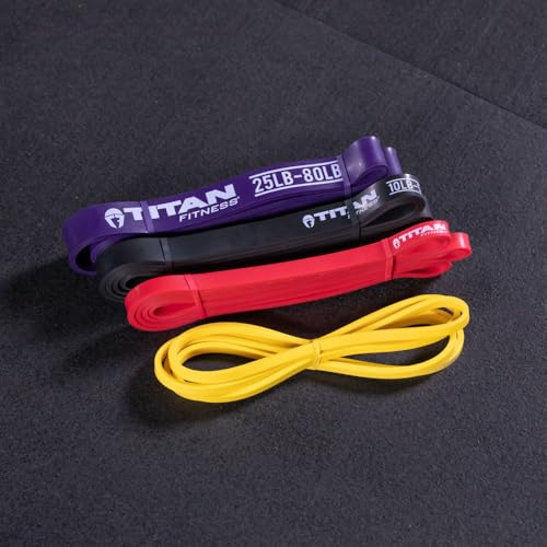 Titan Fitness 41-in Light Multi-Pack Latex Bands, Pull-Up Bands, Resistance Band Set for Workouts, Fitness and Strength Training