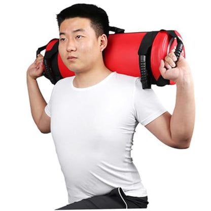 Heavy Duty Workout Sandbag 5kg, Red Leather Training Bag for Cross-Training