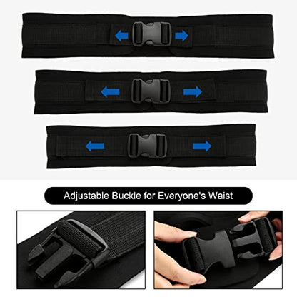 Waist Belt Harness - Soft Neoprene Padded Strap with 2 D Rings - Pulling Training Sports Fitness Exercise Workout Belt Harness for Speed Strength Agility Resistance