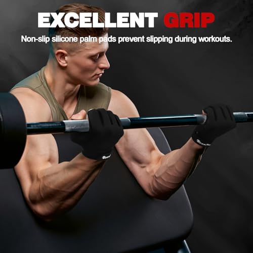Seektop Breathable Workout Gloves for Women & Men, Thick Padded Weight Lifting Gloves, Full Palm Protection, Excellent Grip for Gym Fitness and Training, Exercise, Cycling