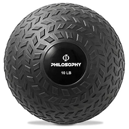 Philosophy Gym Slam Ball - Weighted Fitness Medicine Ball with Easy Grip Tread - style: 10 LB
