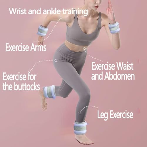 1 pair 0.66 lbs adjustable for men and women hand and ankle weights wrist weights, yoga, walking, aerobics, dance exercises and other fitness exercises (light blue)