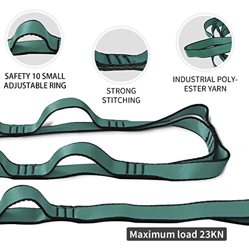Aerial Yoga Hammock Daisy Chains Strap, Strong 22kN Adjustable with 10 Loops, No Stretch, Climbing Strap Nylon Chain Sling FOR Aerial Yoga,Swing, Hammock, Suspension, Exercise - color: Red, size: 79"×0.79"
