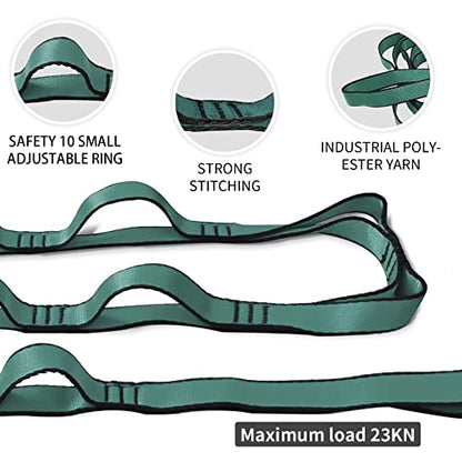Aerial Yoga Hammock Daisy Chains Strap, Strong 22kN Adjustable with 10 Loops, No Stretch, Climbing Strap Nylon Chain Sling FOR Aerial Yoga,Swing, Hammock, Suspension, Exercise - color: Red, size: 79"×0.79"