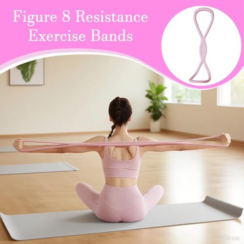 Stretch Bands - 18.1x4.5x1.7in Figure Eight Trainer, Resistance Fitness Rope, Portable Full Body Conditioning Tool | Arm Chest Expander Flexibility Strength Workout Indoor Outdoor Yoga Gym Pilates