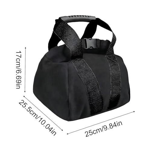 Sandbag Workout – Canvas 25.5x25x17cm | Adjustable Weight Fitness Sand Bag Kettlebell | Strength Training Exercise Equipment For Women Men Home Gym Yoga Sports Use - color: Black