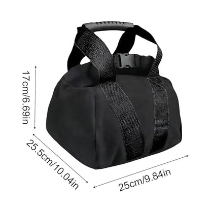 Sandbag Workout – Canvas 25.5x25x17cm | Adjustable Weight Fitness Sand Bag Kettlebell | Strength Training Exercise Equipment For Women Men Home Gym Yoga Sports Use - color: Black