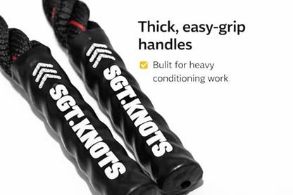 Weighted Battle Jump Rope, 10 FT Twisted Training Rope w/Thick Easy-Grip Handles, Full-Body Cardio + Strength Conditioning Rope (Choose 3 lb / 6 lb / 10 lb) - size: 1" x 10ft
