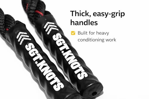 Weighted Battle Jump Rope, 10 FT Twisted Training Rope w/Thick Easy-Grip Handles, Full-Body Cardio + Strength Conditioning Rope (Choose 3 lb / 6 lb / 10 lb) - size: 1.5" x 10ft