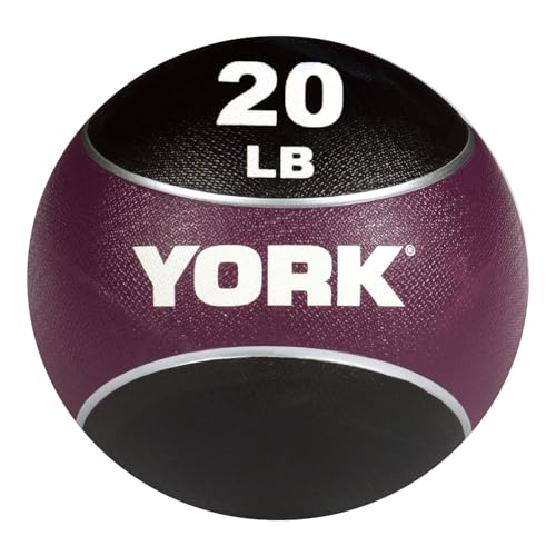 2 Tone Medicine Ball – Durable Non-Slip Rubber Shell & Dual Texture Grip – Core Strength, Balance, & Coordination Training – Multiple Weights & Colors – Full-Body Fitness Workout Tool - color: Purple - 20LB