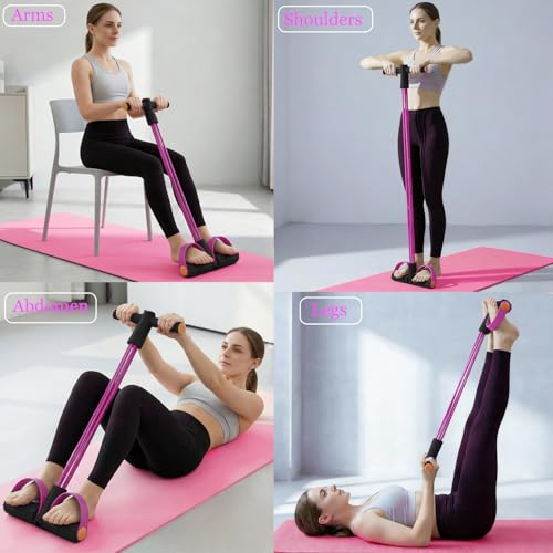 Pedal Resistance Bands with Handles, Multifunction Tension Rope for Arm, Leg, Waist and Shoulder Training