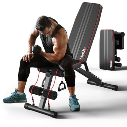 Adjustable Folding Weight Bench for Home Gym, 660 lbs Capacity Multi-Functional Workout Bench Sturdy Durable for Full Body