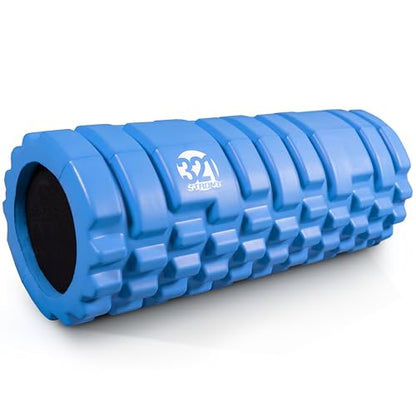 321 Strong Foam Roller - Medium Density Deep Tissue Massager for Muscle Massage and Myofascial Trigger Point Release, with 4K eBook - color: Blue