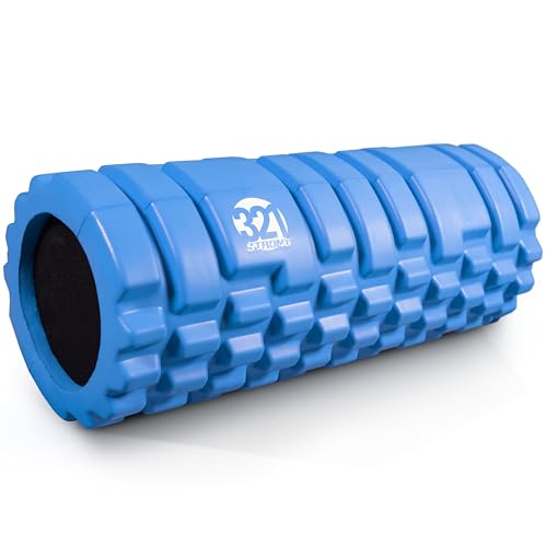 321 Strong Foam Roller - Medium Density Deep Tissue Massager for Muscle Massage and Myofascial Trigger Point Release, with 4K eBook - color: Blue