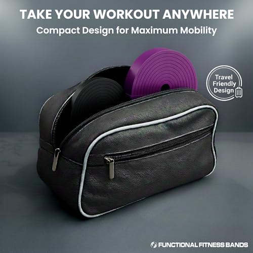 Pull Up Assist Bands Set by Functional Fitness. Heavy Duty Resistance and Assistance Training Band - color: Combo Pack- #3 Black and #4 Purple
