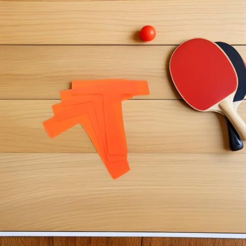 Toddmomy 4pcs T-Shaped Soccer Training Spot Markers, Flat Orange Activity Marking Pads for Football Agility Practice, Sports Ground Training Supplies for Field and Court Use