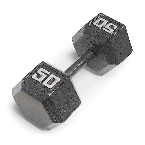Marcy Cast Iron Hex Dumbbells Collection - Available size from 3-lb to 100-lb, SOLD INDIVIDUALLY - style: 50lbs