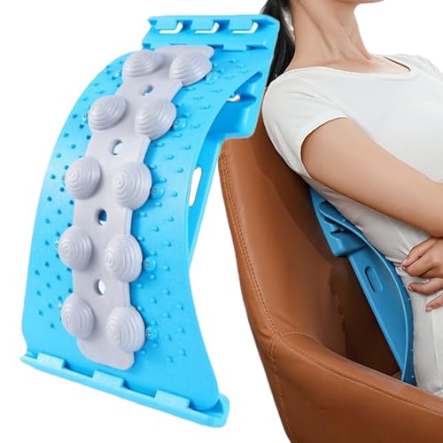 4-Level Adjustable Lumbar Board, Multi-Level Backs Stretcher, Lumbar Back Stretcher, Ergonomic Lumbars Support Stretchers, Back Arch with, for Spinal Correction Muscle Shoulder Relaxation - color: Blue