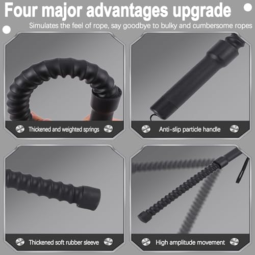 Upgrade Weighted Ropeless Battle Ropes, 2PCS Heavy Duty Portable Cordless Battle Ropes for Home Gym, Workout Exercise Rope for Strength Building, HIIT and Low-Impact Aerobic Training for Men & Women