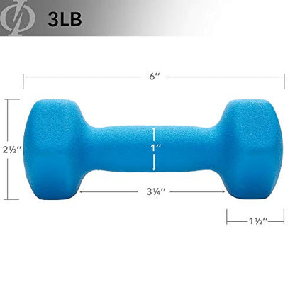Philosophy Gym Set of 2 Neoprene Dumbbell Hand Weights, Hexagon Shape