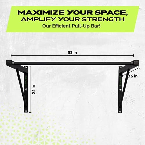 Rage Fitness Wall Mounted Pull Up Bar, Heavy-Duty Steel, 500lbs Capacity