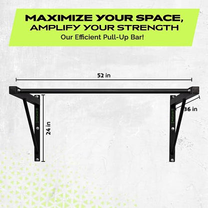 Rage Fitness Wall Mounted Pull Up Bar, Heavy-Duty Steel, 500lbs Capacity