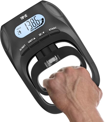 396lbs/180kg Grip Strength Tester, Hand Grip Dynamometer, Digital Grip Strength Tester with LCD Display, Adjustable Hand Grip Training Gauge, Hand Grip Testing for Sports Home School Use - color: Black
