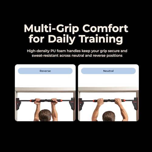 Sunny Health & Fitness Adjustable Doorway Pull Up Bar – Chin Up Bar for Home Gym Training