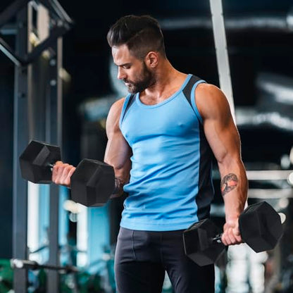 Ritfit 5-650 LBS PVC Encased Hex Dumbbell Sets with Optional Rack for Home Gym, Hand weight with Chrome Handle for Strength Training,Workouts - style: (5+10+15+25+35) 180LBS SET