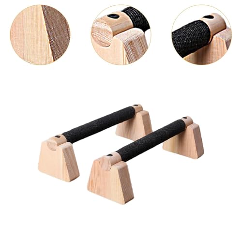 Push up Bar Parallettes Bar for Adults 2Pcs Non Slip Base Wood Push up Stand for Strength Training, Planks Calisthenics, Floor Workouts