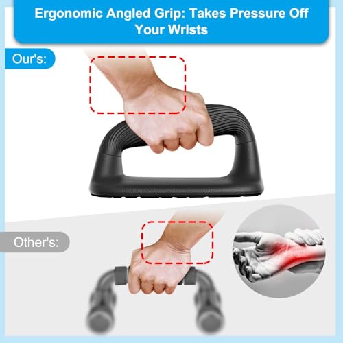 Push Up Bars with Bottom Anti-Slip Pad Push Up Handles for Floor Soft Plastic Pushup Handles Strength Training Pushup Stands
