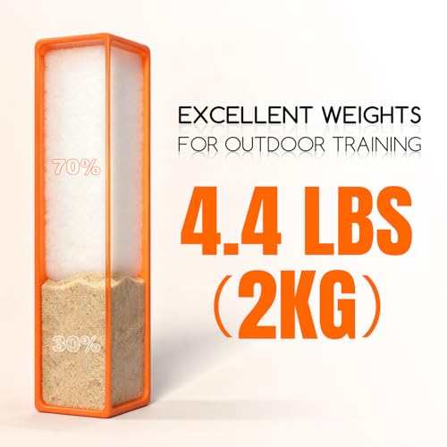 Hikeen 4PCS Football Pylons, Set of 4 Orange Football Yard Markers – 4.4lb Sand-Weighted Football Field & Flag Football Accessories, Durable Soft Sports Cones with Carry Handles for Field Goal Post