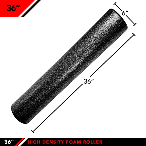 JFIT Extra Firm Foam Roller, 36 Inches, Black (20-0639)