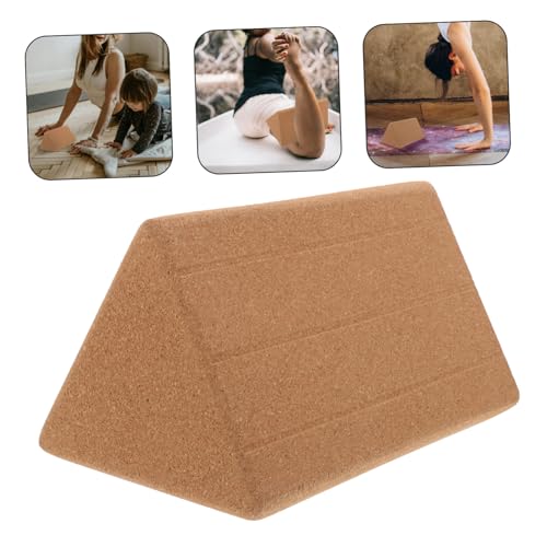 Outanaya Cork Yoga Brick 7.87X4.72X4.72In Triangle Shape Non-Slip Yoga Block for Fitness Training Stretching Abdominal Exercise and Dance Practice
