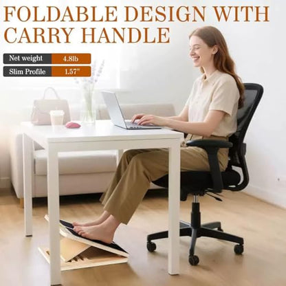Slant Board for Calf Stretching, with Adjustable Incline Angle, Anti-Slip Design, Made of Wooden Materials, Capable of Supporting 450 Pounds,Suitable for Relieving Foot and Leg Pressure
