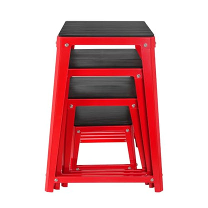 Plyometric Platform 12/18/20/24 Inch Fitness Exercise Jump Box Step for Fitting, Plyometric Jumping Exercise Training - color: Red 4P