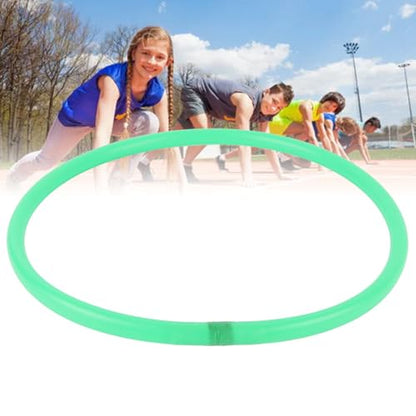 Agility Speed Rings Training Kit 10 Pcs Hollow Jumping Hoops for Kids Balance Coordination Sensory Exercise Green Plastic 35cm - size: 0.4in Width
