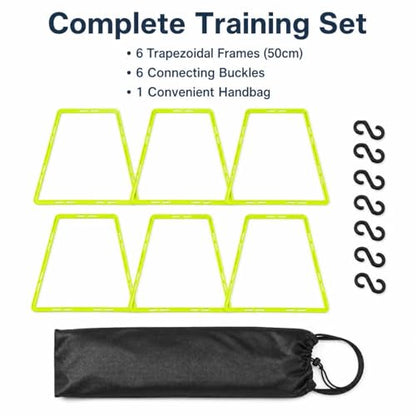 Qianly Football Training Agility Hoops, 50cm Speed Agility Rings with Handbag, Trapezoidal Track and Field Accessories for Children's Exercise