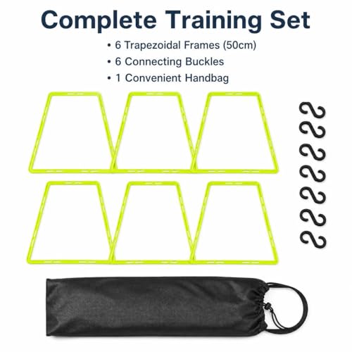 Football Training Agility Hoops, 50cm Speed Agility Rings with Handbag, Trapezoidal Track and Field Accessories for Children's Exercise