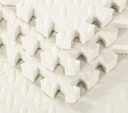 Arrowbash 12x12x1 Inch EVA Thick Interlocking Foam Floor Tiles Puzzle Exercise Mat Foam Mats for Home Gym Pets(White,20)