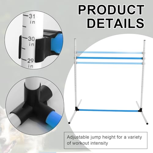 Halloscume 6 Pcs Dog Agility Training Jumps Hurdles,Blue and White - color: Blue and White