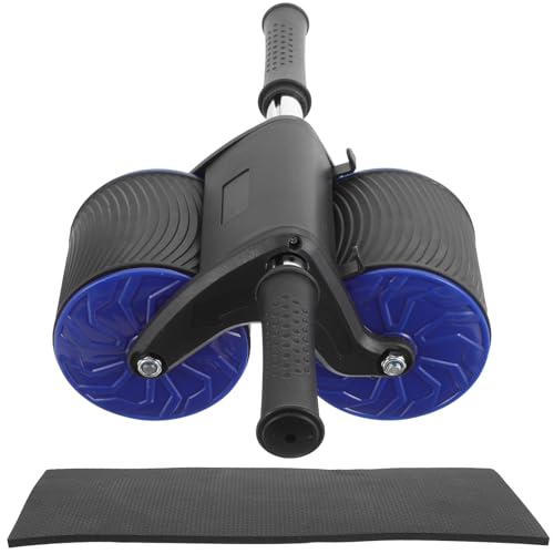 TEHAUX Abdominal Wheel Roller with Automatic Rebound, Fitness Equipment with Knee Pad for Home Use and Abdominal Training, Dual-wheel Exercise Wheel for Strength and Belly Muscle Workouts